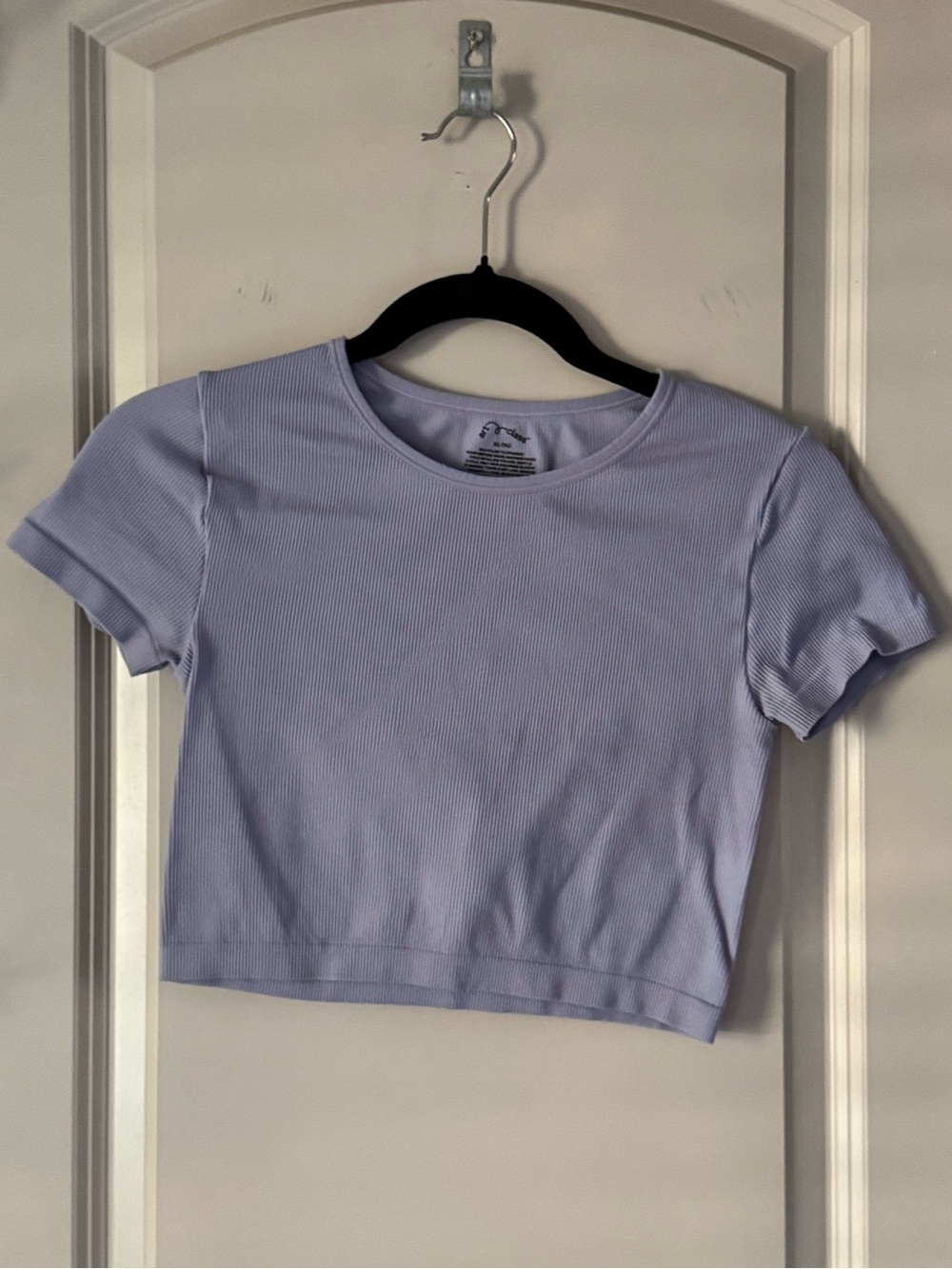 art class Lilac Ribbed Short Sleeve Crop Tee